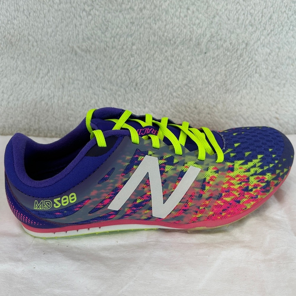 New Balance MD500 P5 Womens 8 Purple Pink Yellow Track Field Racing Spikes NEW - Picture 11 of 16